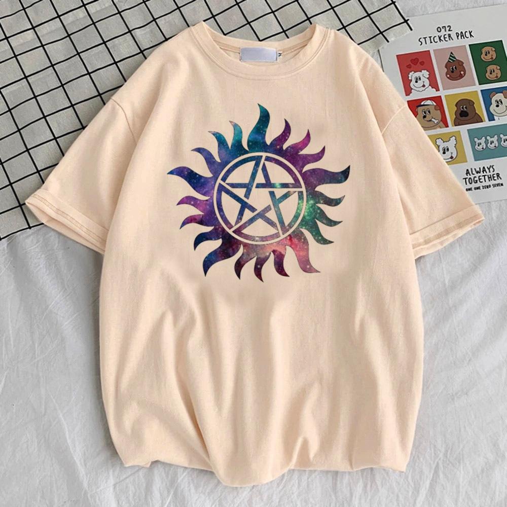 Supernatural t shirt girl harajuku Breathable Pastel Comfortable Women t shirt Y2k Gothic Punk University aesthetic Graphic