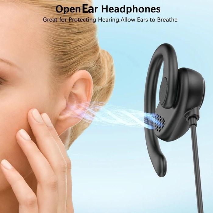 [Kotsudendo] Wired Earphones Type-C with Microphone, Open-Ear Headphones, Ear-Hook, Non-Ear-Covering, For Listening While