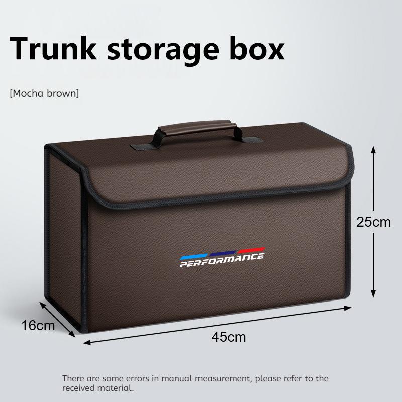 Car Leather Trunk Organizer Foldable Storage Box, For BMW Performance E46 E90 E60 E36 F90 M3 M5 E87 X3 X5 X6 G30 G32 Accessories EN0