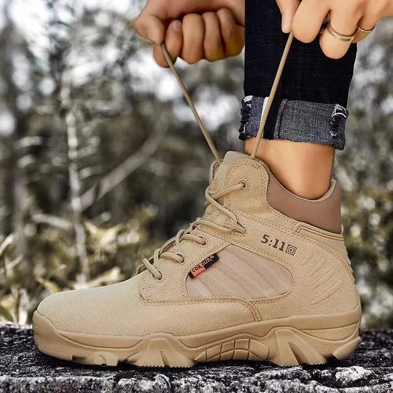 Fashion 2024 New Men's Boots Desert Anti-slip Man Boots Outdoor Lace Ankle Boots Safty  Work Shoes for Men Hard-Wearing Hiking Shoes 46