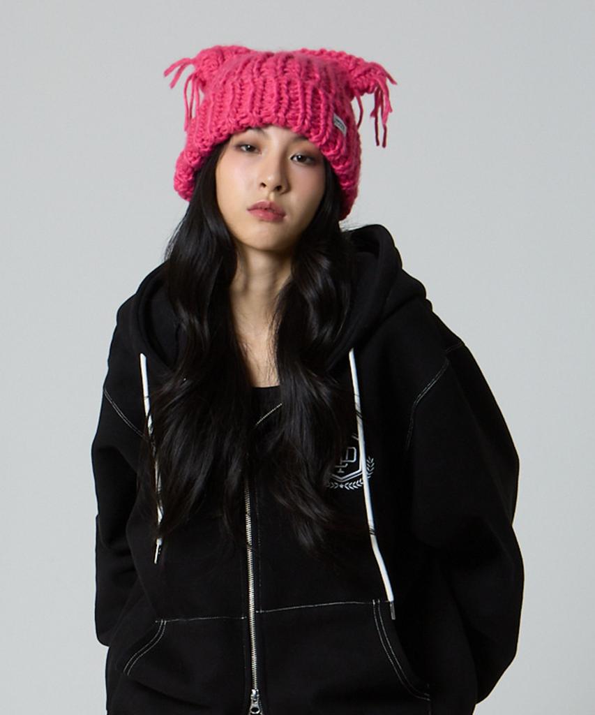 UNBEKANNTER PLANET Planet Katze Strickmütze Rosa