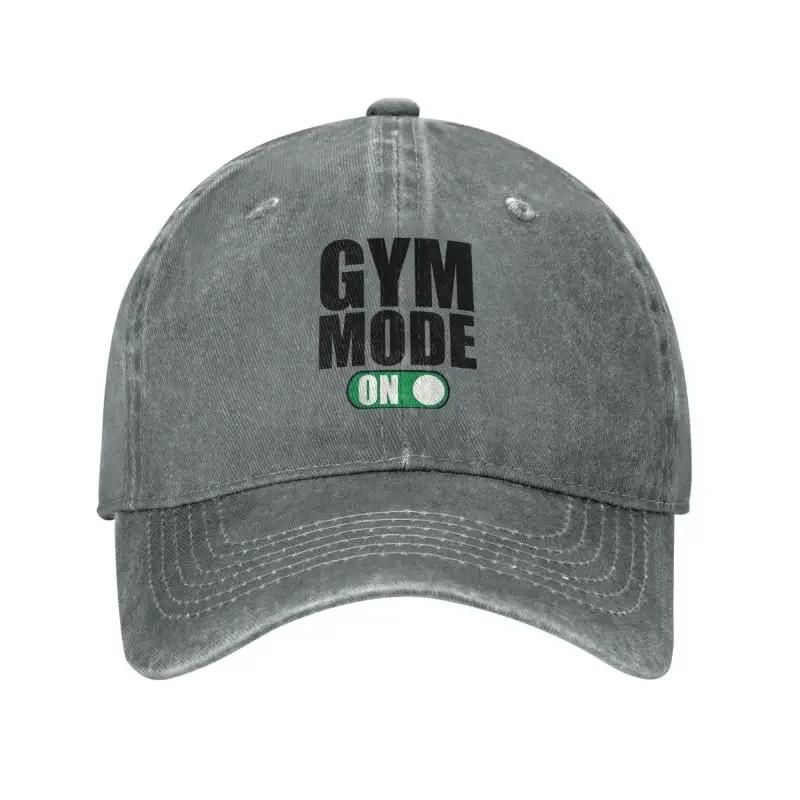 Custom Cool Cotton Sport Fitness Gym Mode On Baseball Cap for Unisex WoUnisex Adjustable Adult Dad Hat Spring