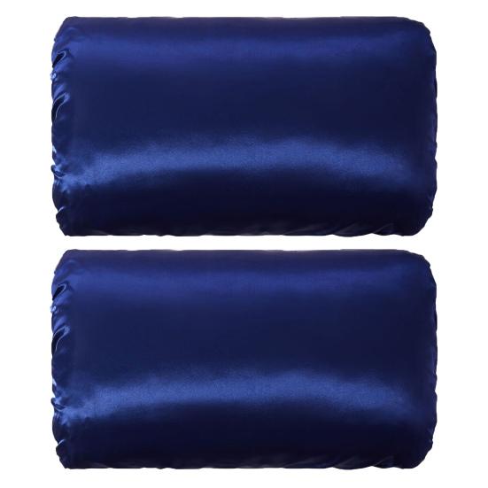 2Pcs/Set Satin Pillowcase Hair Skin Elastic Band Soft Dustproof Wrinkle Free Washable