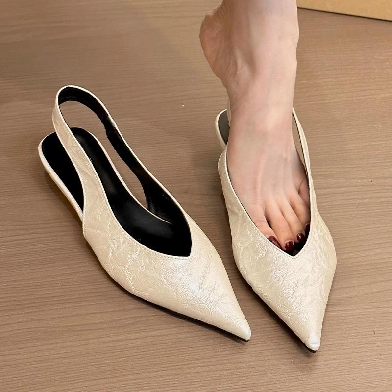 Leopard Women Heeled Sandals Sexy Pointed Toe Woman Shoes Elegant Summer 2025 Slides Luxury Brands New Mujer Sandalias