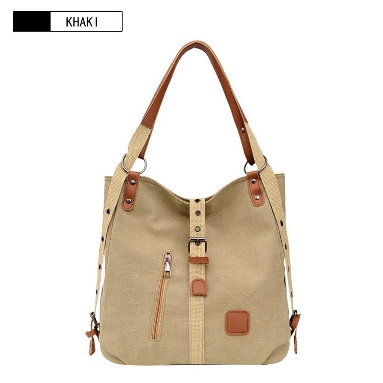 

Модная холщовая сумка через плечо, женский рюкзак, новая многофункциональная сумка через плечо для отдыха на открытом воздухе, портативная сумка светло-коричневого