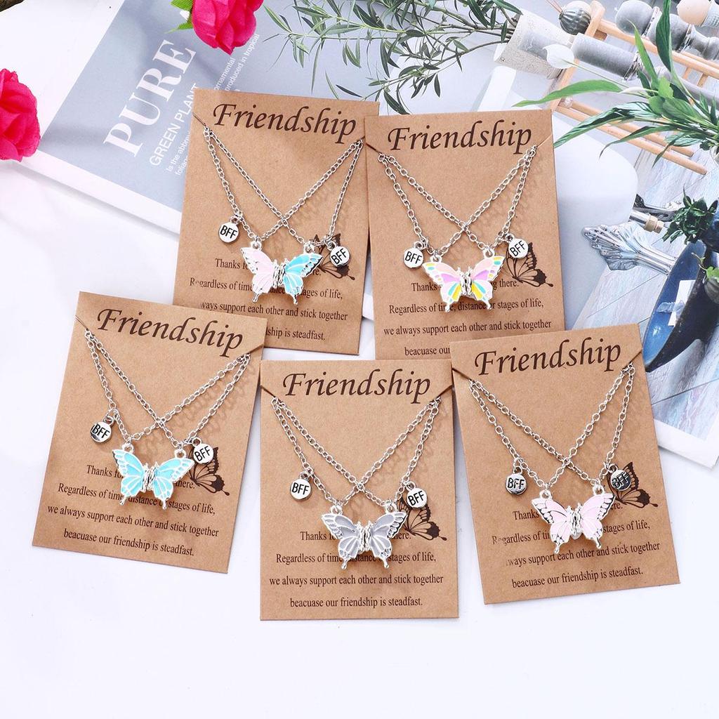 Magnetic Butterfly Necklace Set - BFF Best Friend Jewelry