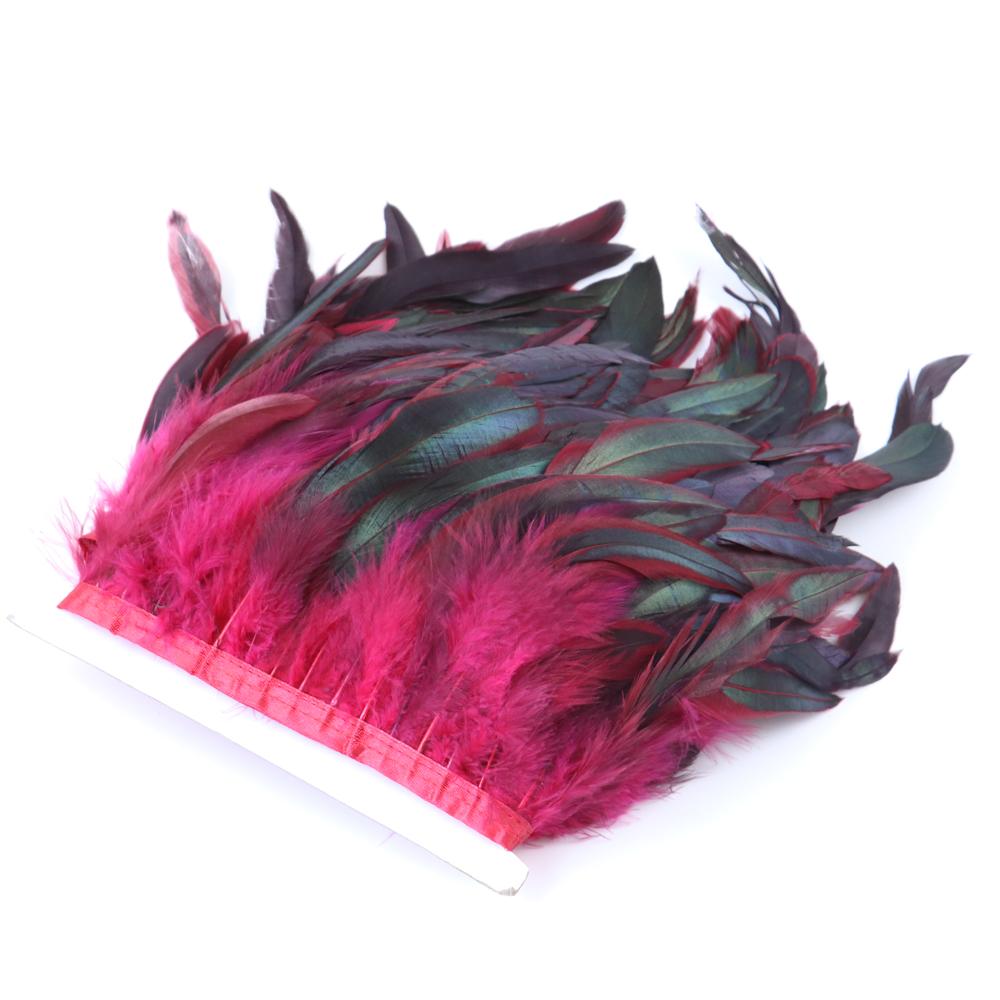 

2Meter/Pack Natural Rooster Feather Trim 15-20cm Chicken Feather Fringe for Wedding Dresses Carnival Costume Decor DIY Craft 2 Meters