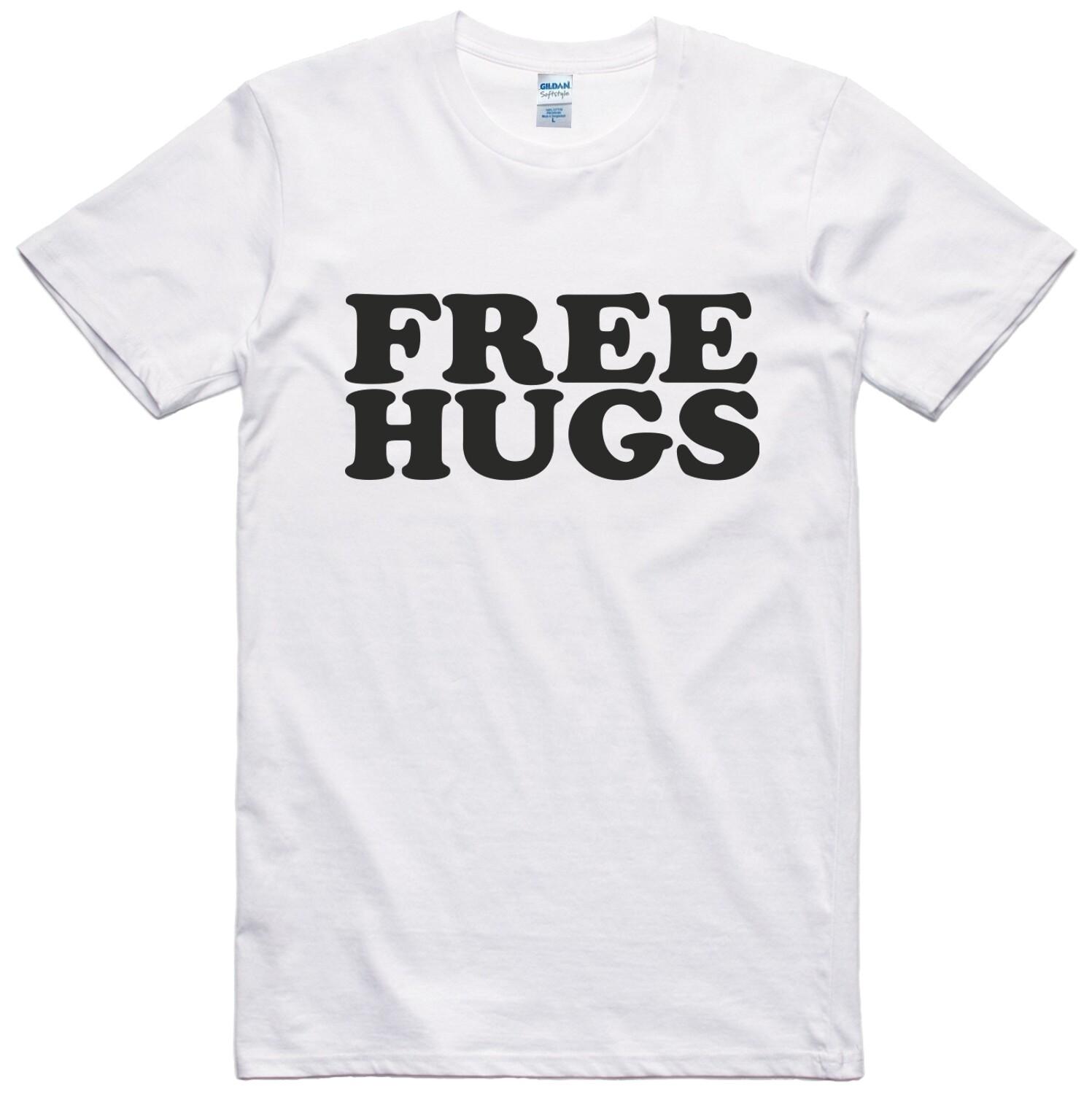 Free Hugs Mens Funny T Shirt Novelty Gift Joke Regular Fit 100% Cotton Tee S разноцветный