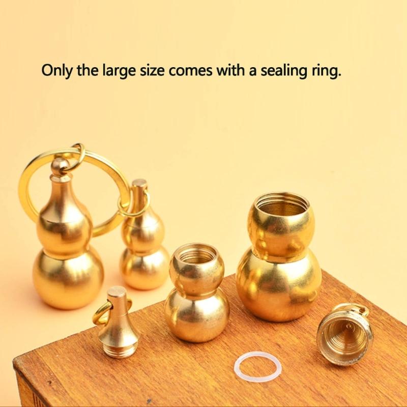 Portable Waterproof Metal Capsules Box Mini Medicine Holder Keychain Brass PillBox Pendant Pill Boxes Mini Pill Holde