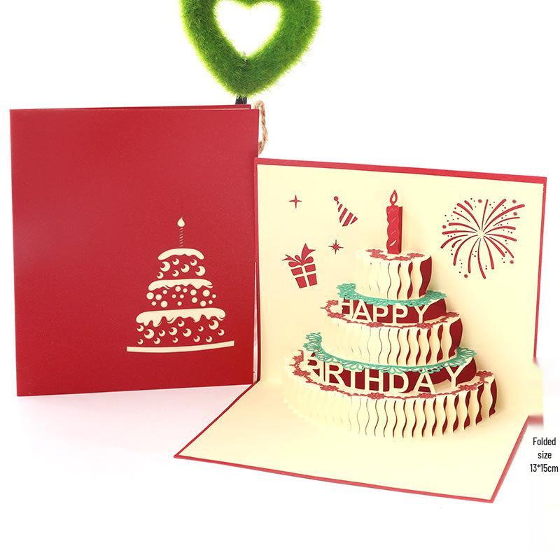 3D Pop-up Cake Birthday Card: Handmade, Creative Gift for Children