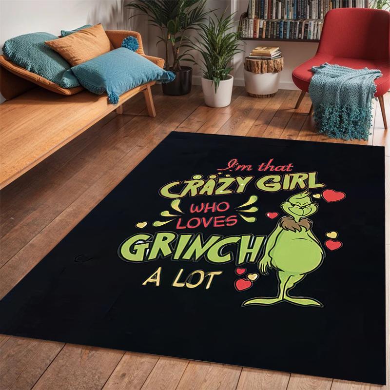 1 szt. Dywanik Grinch - Dekoracja domu Dywan do salonu sypialni Podłoga Dywanik pod krzesło komputerowe