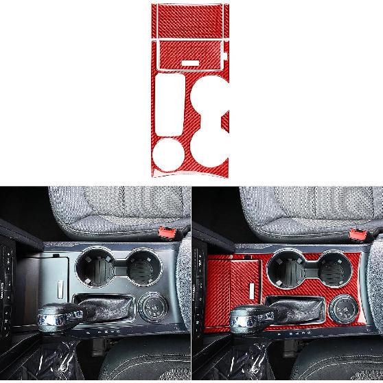 Real Carbon Fiber Car Central Navigation Screen Panel AC Outlet Vent Frame Sticker Compatible with Ford Explorer 2013 2014 2015 2016 2017 2018 2019