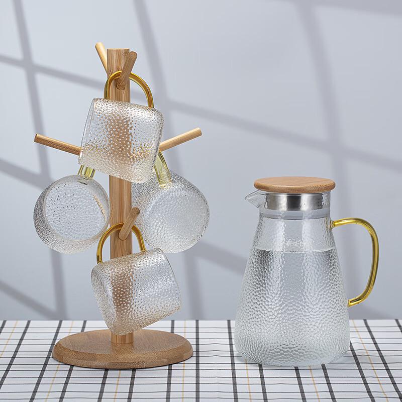 Aiqiyi ZK Hammered Glass Water Pitcher Set
