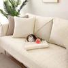 Washed Cotton Sofa Cushion Pure Cotton Four Seasons Fabric Simple Pure Cotton Cushion Sofa Cover Backrest Anti-slip