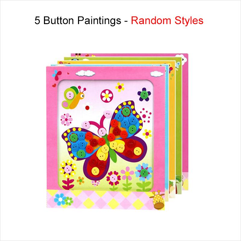 Children Button Sticker Toy Developmental Toys Stickers Game Handicrafts DIY Stickers Cartoon Pattern Painting Drawing TMZ