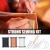 Leather Stitching Kit Heavy Duty Sewing Kit Leatherworking Tool Set Sewing Thread Needle Awl For Leather Carpet Sofa Seat Sewing