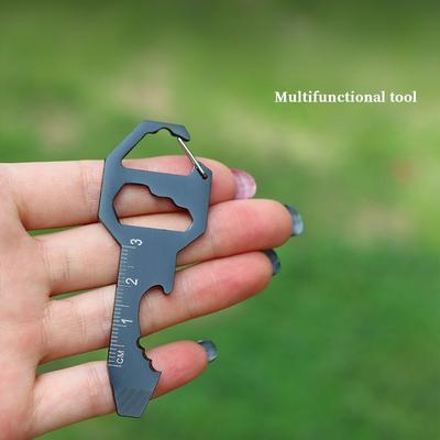 1 Stück Kartenförmiges EDC-Werkzeug Karte Multifunktionaler Schlüsselanhänger Flaschenöffner Sechskantaufnahme Anhänger Tragbarer Schraubendreher Mini-Werkzeug