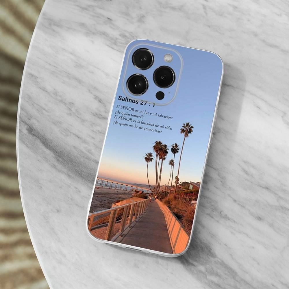 Jesus Bible Verse Spanish Phone For iPhone 14,13,12,11,17,16,15,Pro,X,XS,XR,SE,Max,Plus,Mini Transparent Soft Cover