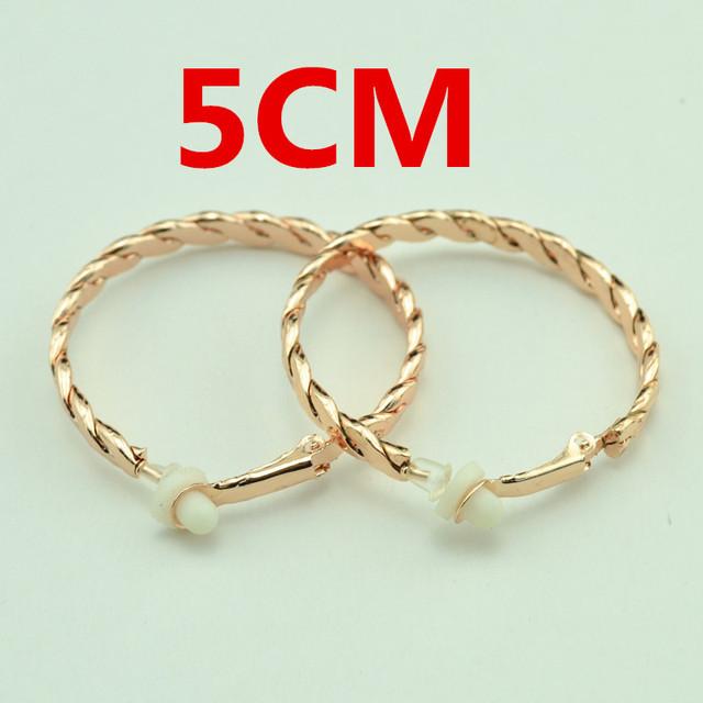 

Серьги-клипсы на ухо без пирсинга для женщин, модные ювелирные аксессуары, розовое золото, черные, двойные круглые серьги с резьбой