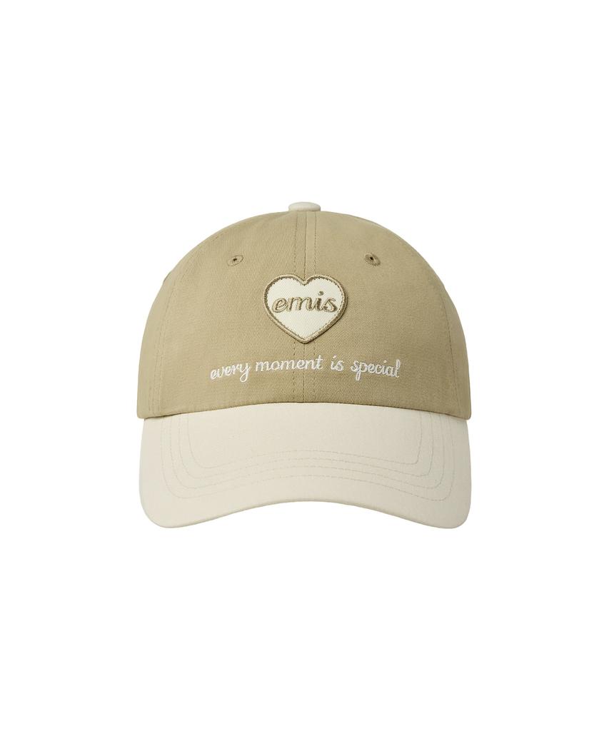Imiseu Heart Wappen Tone On Tone Ball Cap-Beige