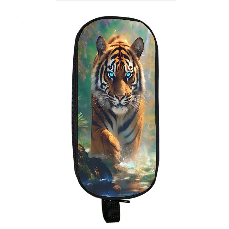 Capybara Cat Dog Pencil Cases Horse Tiger Panda Pencil Bag Wolf Pouch Holder Box for Girls Office Student Stationery Organizer School Supplies