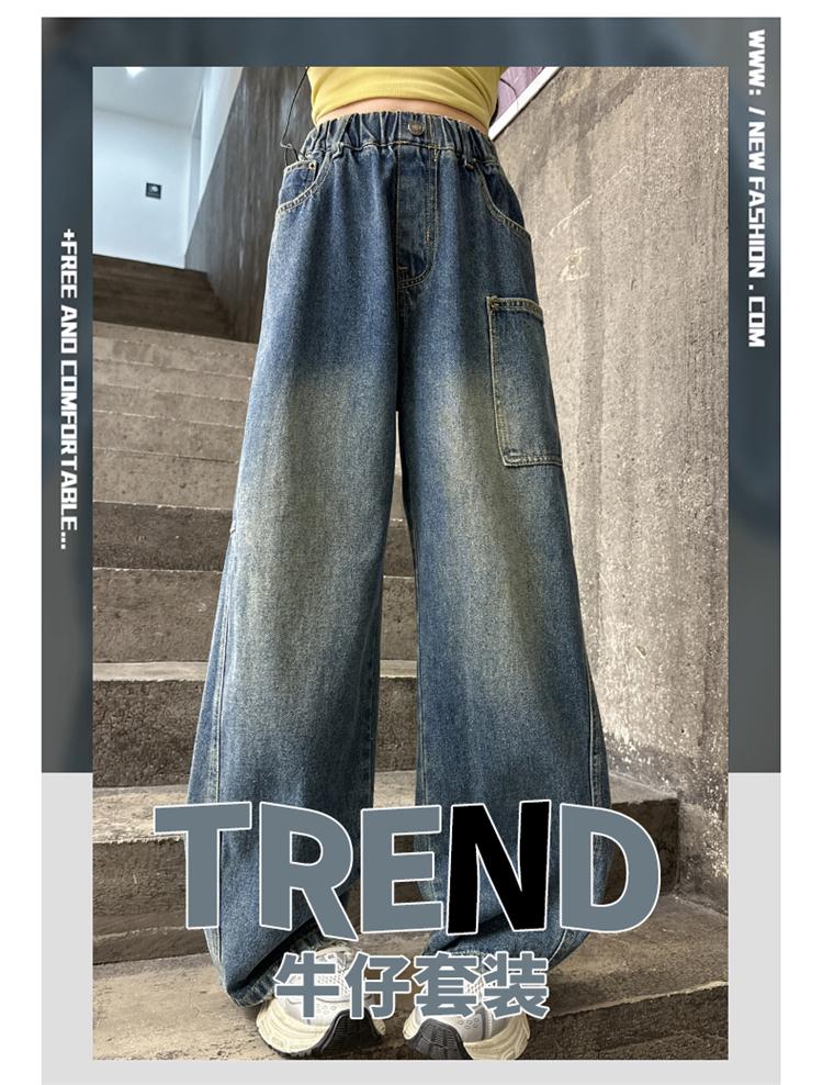 Girls' Jeans Spring and Autumn 2026 New Style Children's Western-Style Casual Pants