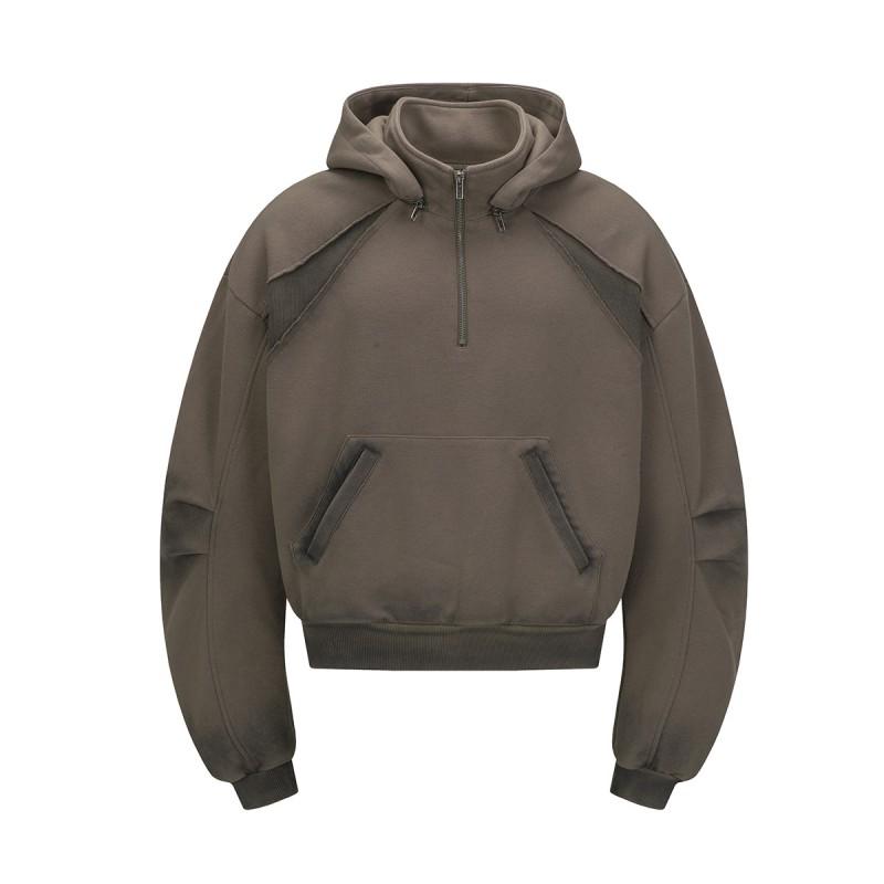 Mens 2026 American Streetwear Distressed Washed Hoodie Casual Loose Fit Sweatshirt Teens