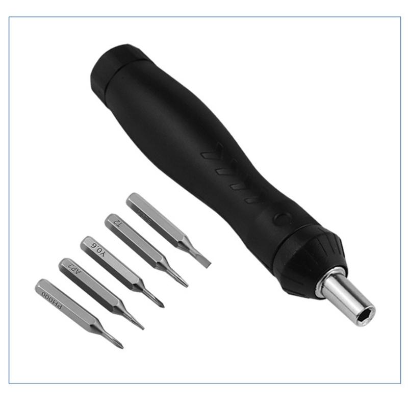 Practical Ratcheting Screwdriver 5 Piece Bit Set Smooth Ratcheting Mechanism Nonslip Handle Compact Storage Solution