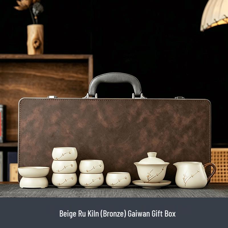 Chaxun Ru Kiln Underglaze Ceramic Gaiwan Tea Set