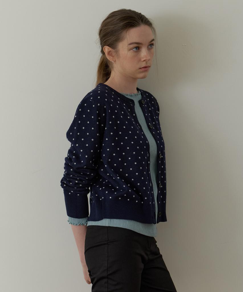 Among A Dot Cardigan_Navy