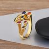 Nidin High Quality Inlaid Colorful Zircon Open Rings Adjustable For Women Men Personality Design Finger Jewelry Gift Wholesale