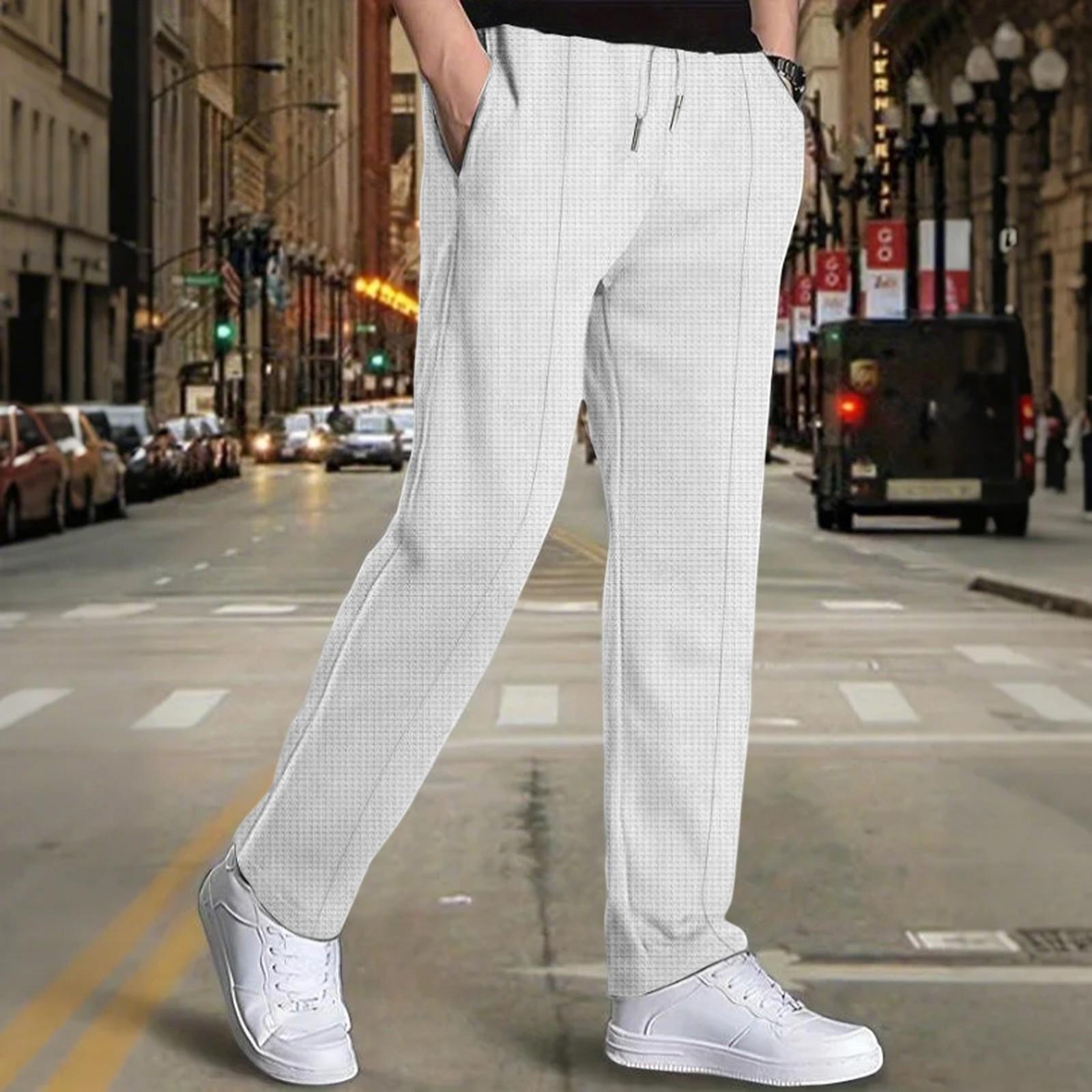 

Мужские летние повседневные спортивные штаны облегающего кроя XL белый