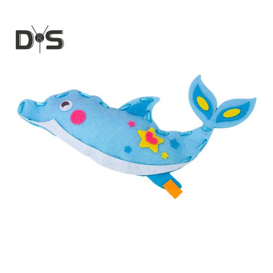 

1 комплект, набор для шитья кукол из мультфильмов, плюшевых животных, ручная работа, нетканый материал, набор для шитья плюшевых животных для начинающих малышей, мальчиков и девочек, подарок Dolphin