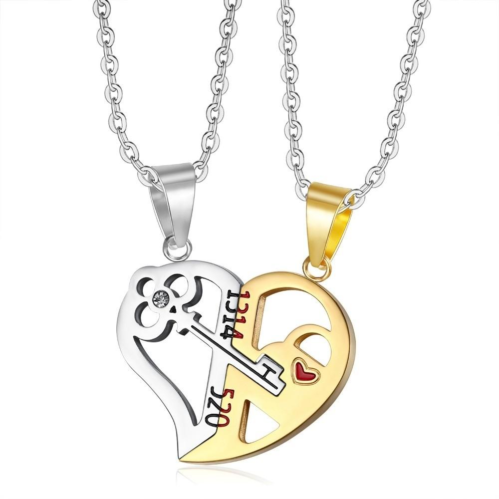Personalized Design Pendant Necklace Titanium Steel Heart Shape Necklace  Couple Accessories
