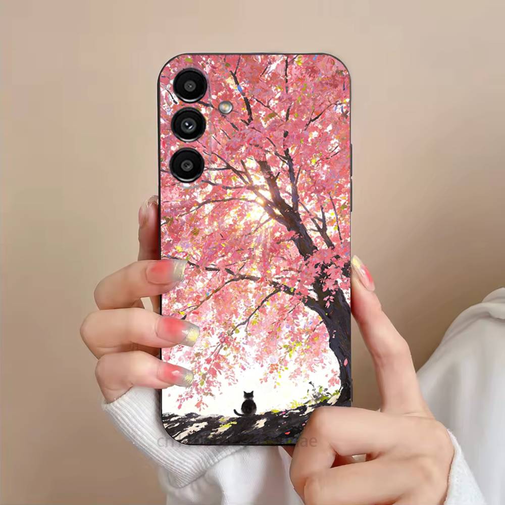 

Pink Sakura Phone Case For Samsung Galaxy S21 22 23 24 S25 Ultra PlusS20 FE S10 Plus Cover Funda SamsungS26PLUS