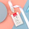 Fashion Acrylic Transparent Bus Cards Sleeve Employee Work Card Holder with Lanyard Work Card Cover Women Men Credit Card Holder