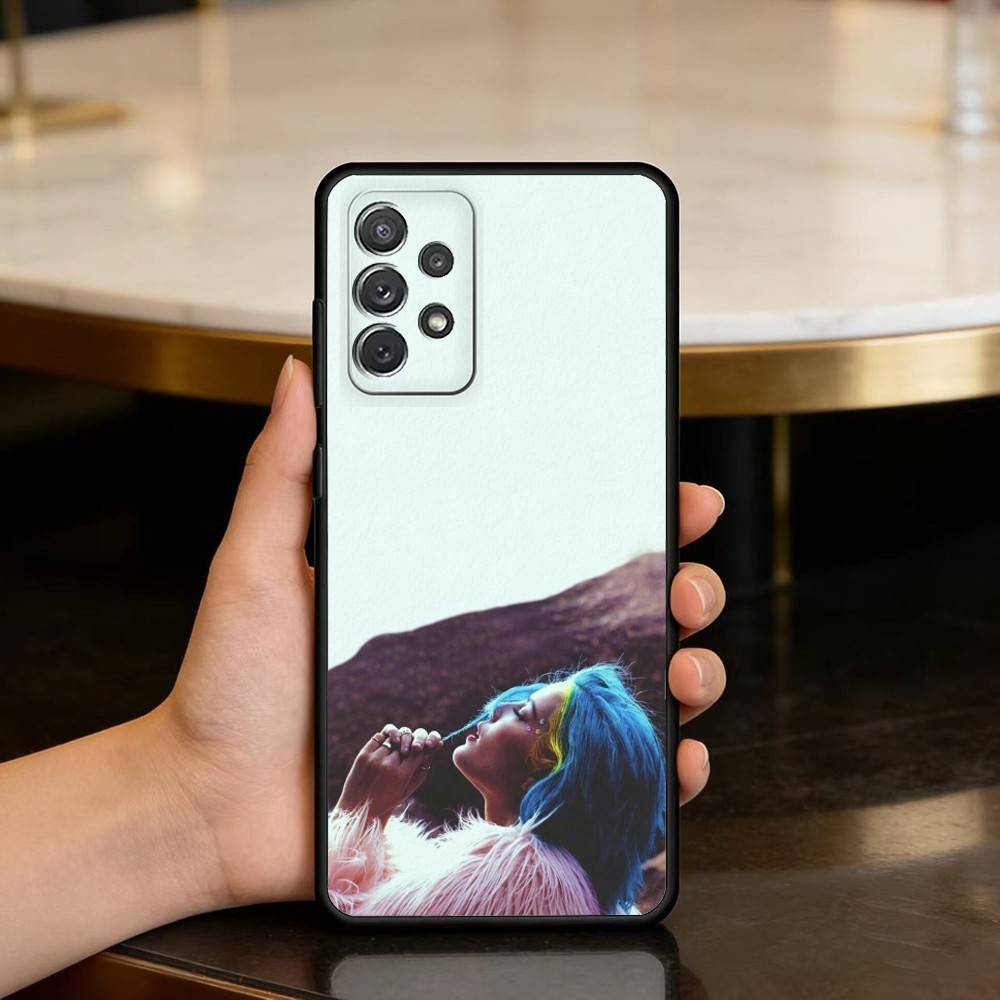 Beauty Singer H-Halsey Soft Silicone Black Cover Phone Case For Samsung Galaxy A73,A72,A71,A70,A53,A52,A51