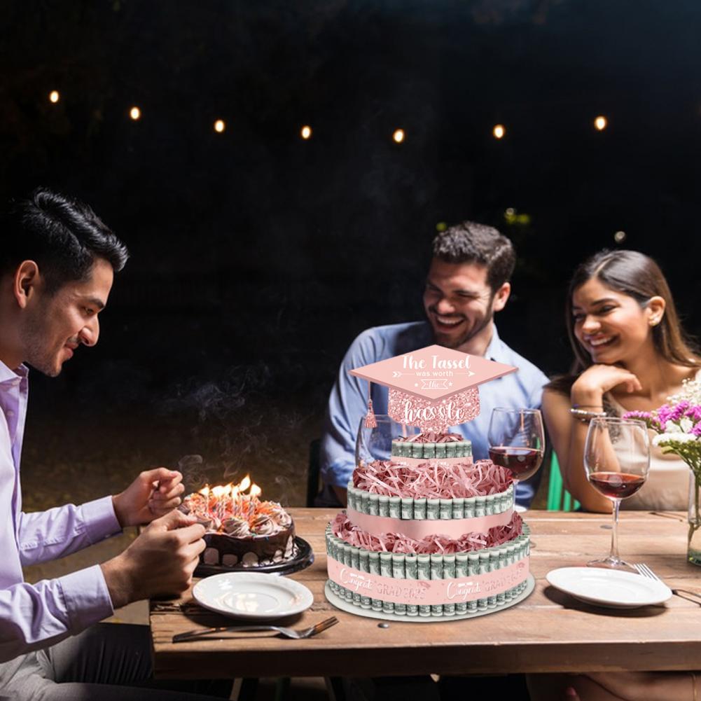 Abschlussjahrgang 2025 DIY Set Geldkuchen Rollenhalter Abschlussgeschenke 2025 3-stöckiger Geldkuchen für Jungen
