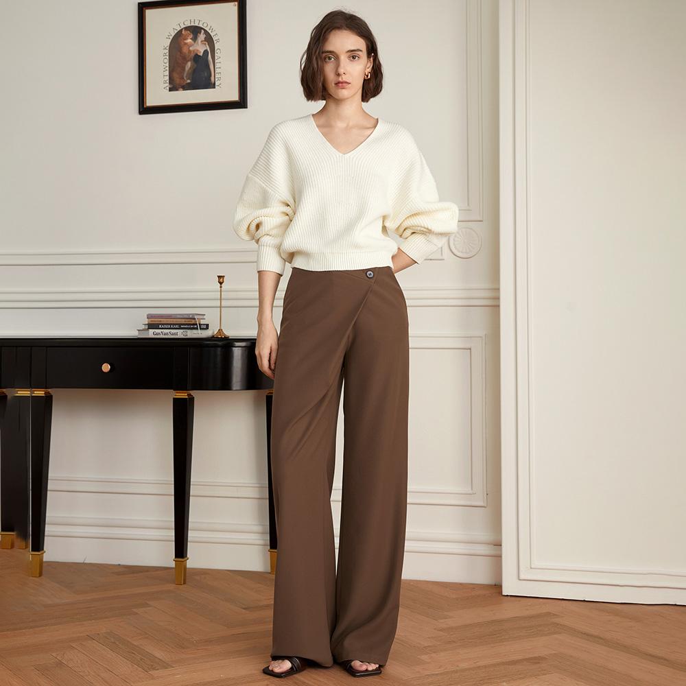 Waiwaiaiem Yy_Irregular High Waist Wide Pants