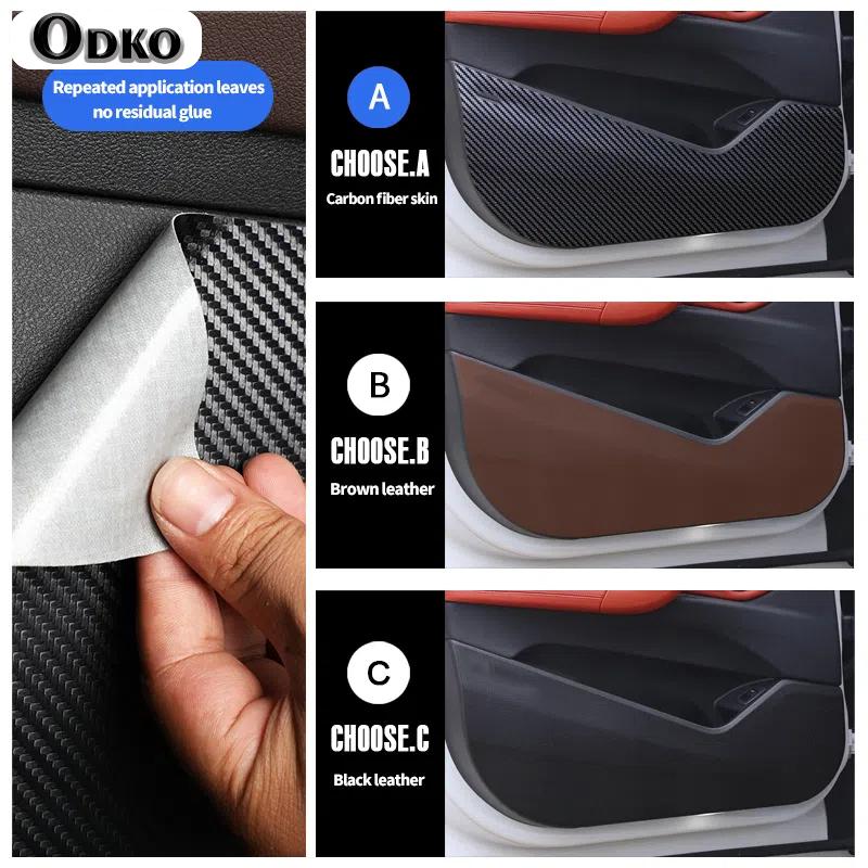 For BMW X2 2018- Leather Carbon Fiber Sticker Door Anti Kick Cover Sill Protection Mat Car Sticker Car Accessories