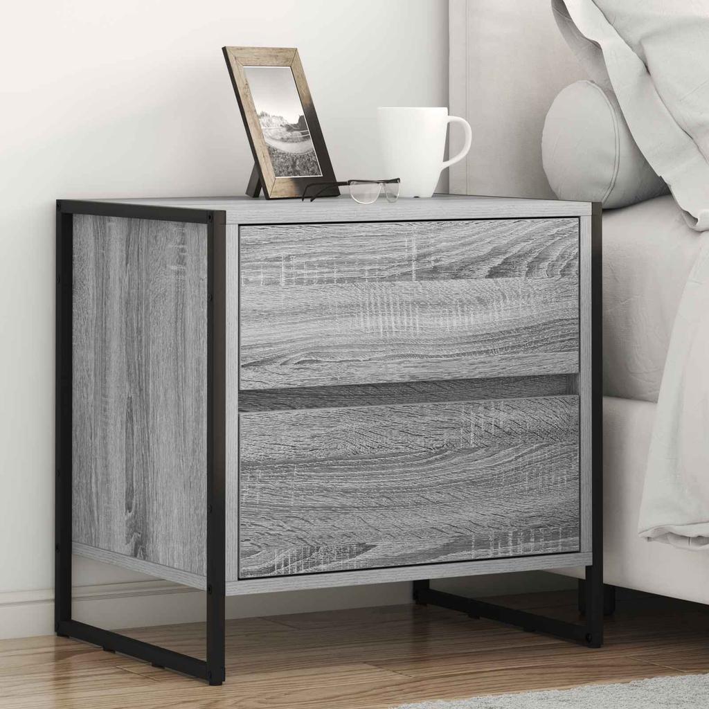 Nightstand Set of 2 Grey Sonoma 50 x 39.5 x 50 cm Particleboard