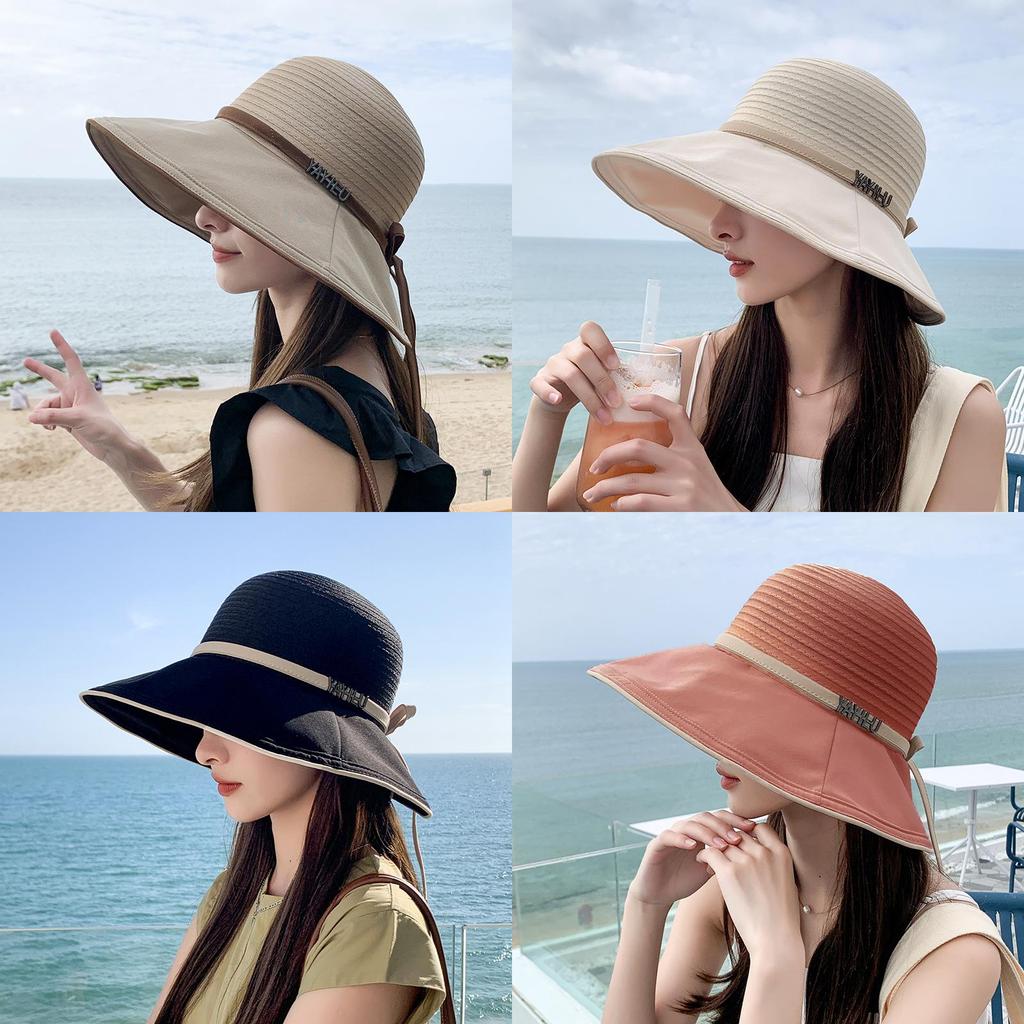 Summer Ladies Bucket Hat With Sunshade And Polyester Material For Travel Use
