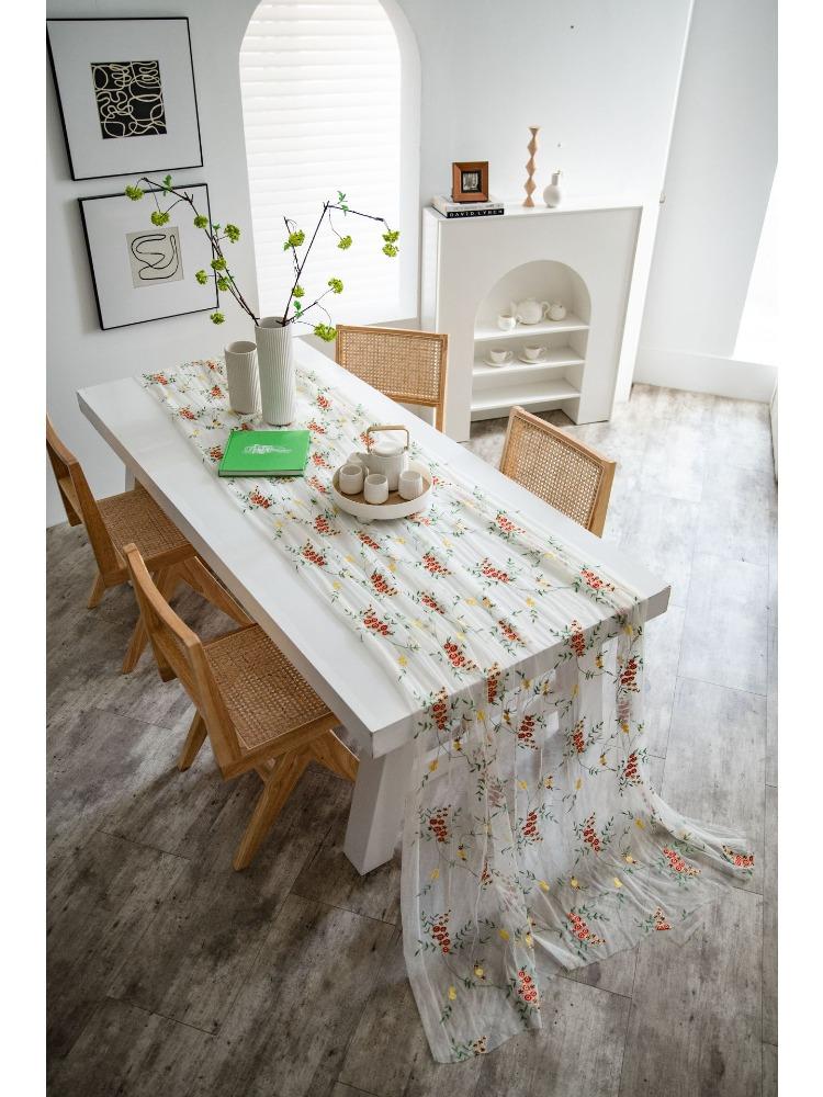 Tischdecke Klein Frisch Rote Blume Garn Desserttisch Dekoration Einfach und Schön Hintergrund Garn Nagelkunst Foto