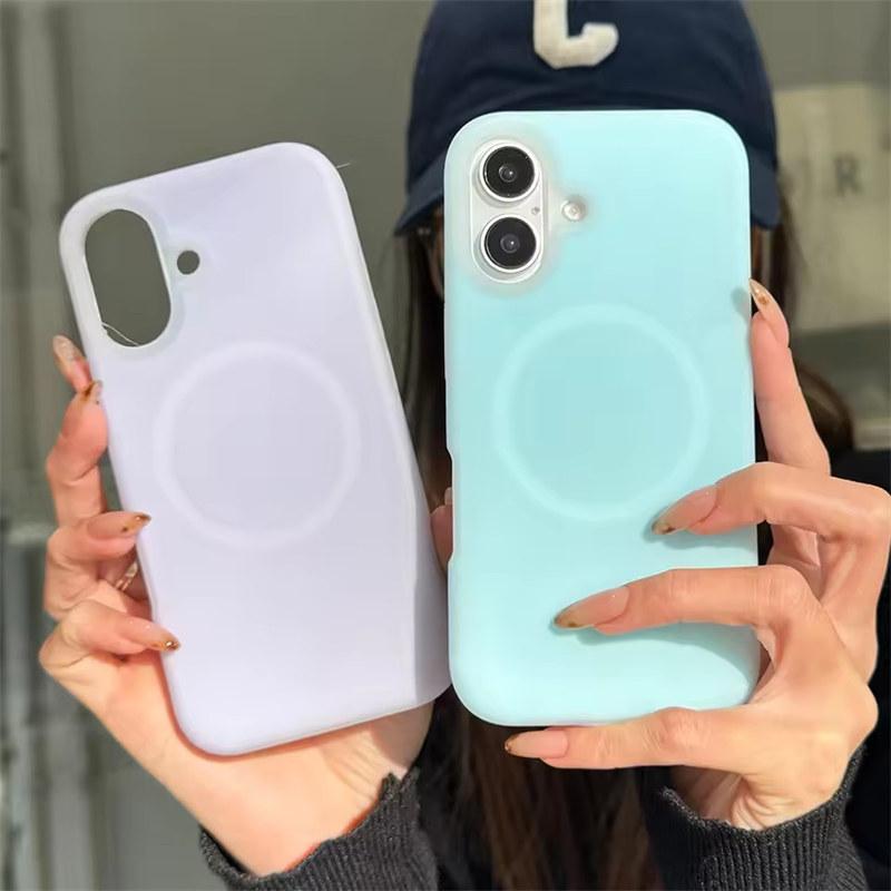 Płynny Silikon Cukierkowy Żel do Magnetycznego Etui Magsafe na iPhone 11 12 13 14 15 16 Pro Max Pogrubiona Wstrząsoodporna Pokrywa z Bumperem