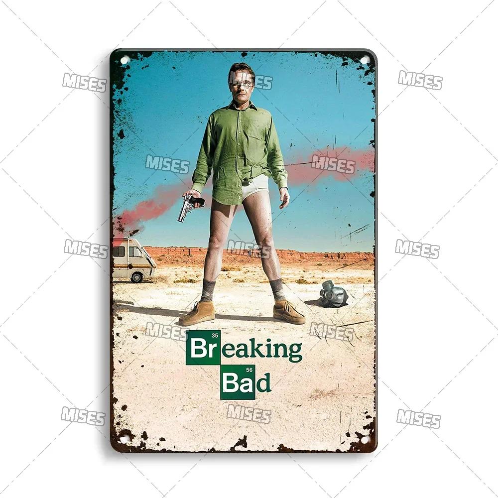 Breaking Bad Klassische TV Metallplatte Retro Metallposter Bar Club Metallplakette Altes Metallblechschild Bar Zuhause Studio Wanddeko