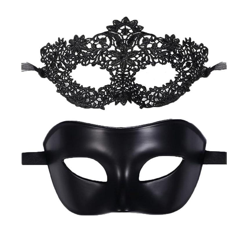 Couple Masquerade Masks Set Venetian Party Mask Metal Halloween Costume Mask Mardi Gras Party Ball Mask for Women and Men