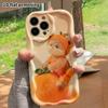 Phone Case: 2D Flat Design Suitable for iPhone 18 17 16 15 14 13 Pro Protective Case, Orange Little Bear, Perfect Christmas and Halloween Holiday Gift