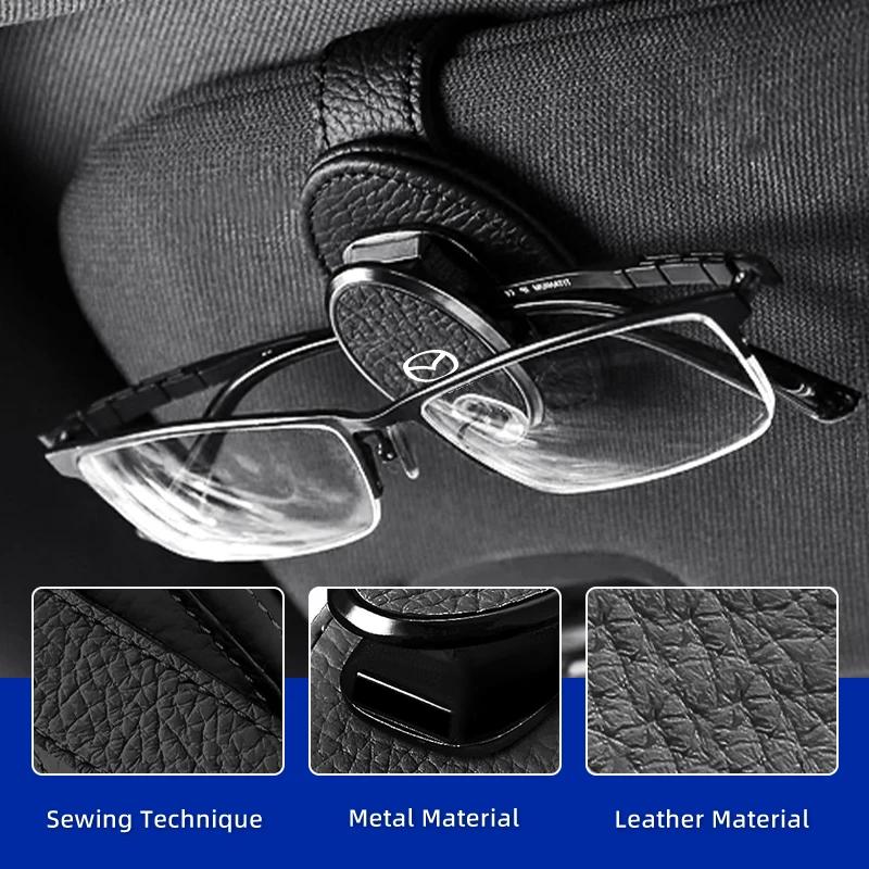 2025 Hot Car Sunglasses Clip Sun Visor Glasses Holder Card Storage Stand For Mazda 3 6 2 Axela CX5 CX3 CX30 CX9 Atenza Demio RX7