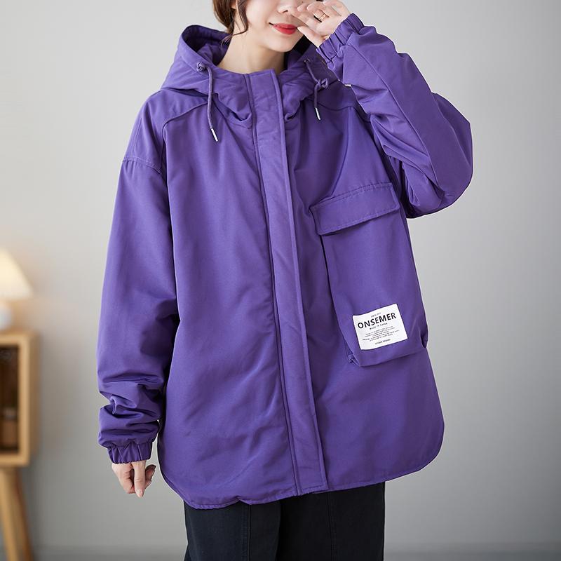 DIMANAF Plus Size Autumn Winter Women Trench Parkas Coat Long Sleeve Jackets Casual Loose Outerwear Thick