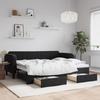 VidaXL Daybed with Trundle and Drawers Black 90x200 Cm Velvet 3197115